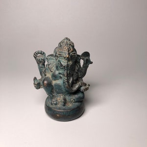 Estatua de bronce de Ganesha, escultura de bronce Ganesha, bronce antiguo de Ganesha, dios hindú, artículo raro, alta calidad, limitado.