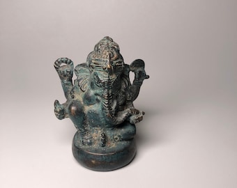 ブロンズ彫刻の象の像、インドの手工芸品、美術愛好家への贈り物、動物