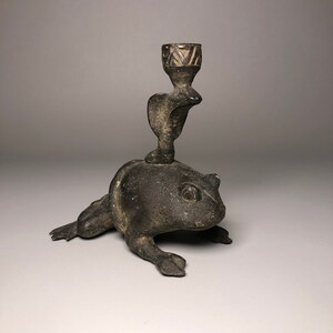 Frog Candle Holder Bronze,Statue,Home Decor,Birthday gift,Animale Figurine.