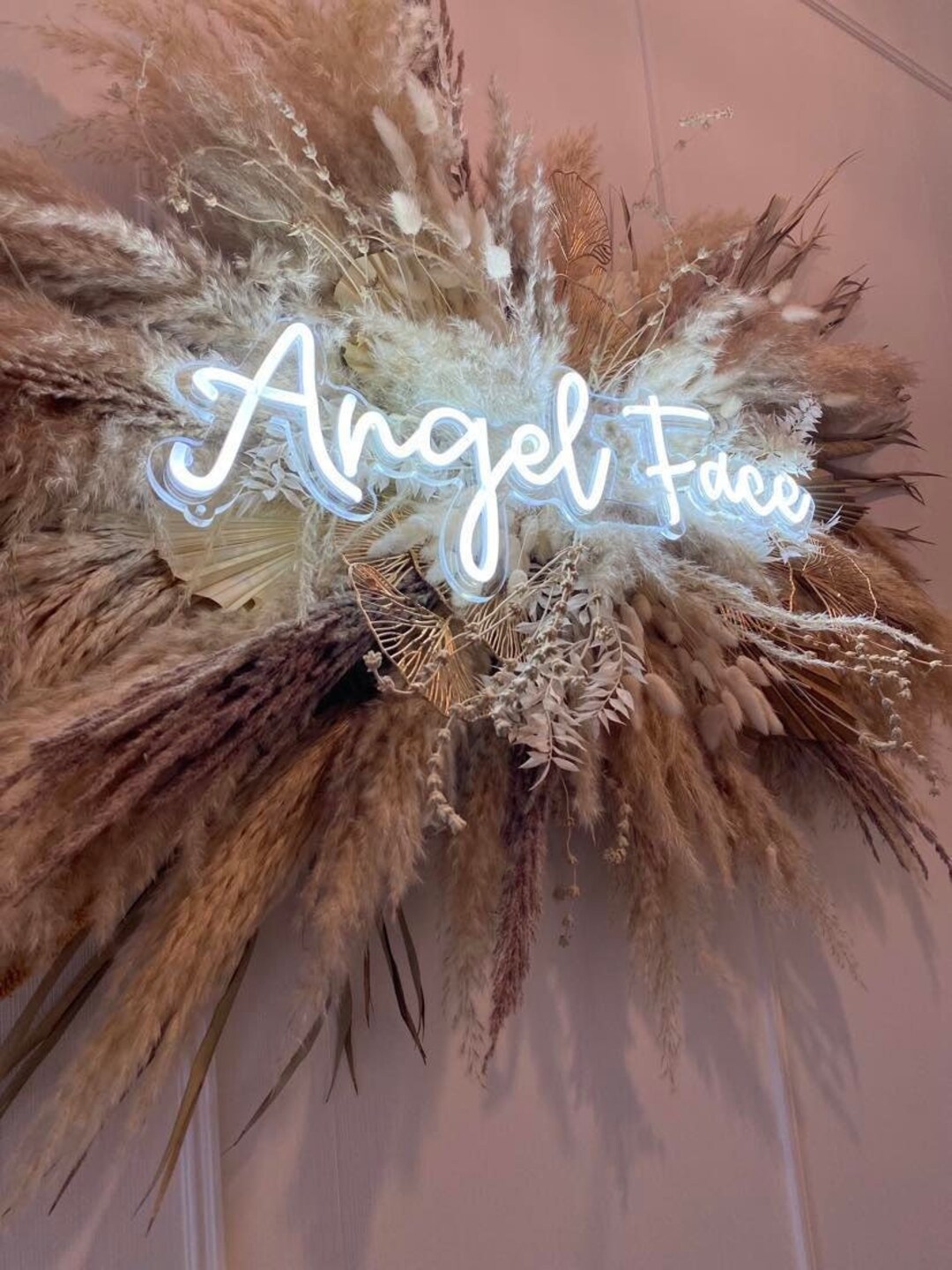 Pampas Wall Decor Pampas Grass Neon Sign Wall Decor Dried Flowers Home