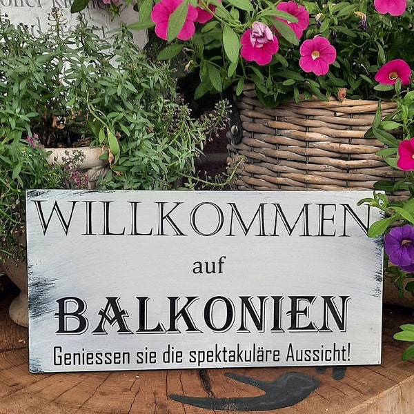 Willkommen auf Balkonien, Balkon, Garten, Geschenk,