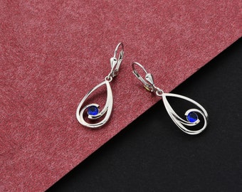 Gold Plated Silver Drop  Earrings, Silver  Earrings  for Women, Birthday Gift For Her, Christmas Gift, Valentines Day Gift, Gift For Her