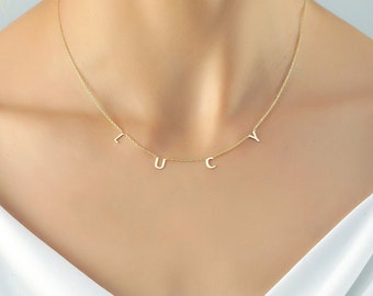 Custom   Name Necklace, Birthday Gift  For Her, 14K Gold Plated Initial Necklace, Anniversary Gift For Her, Birthstone Necklace,Wedding Gift
