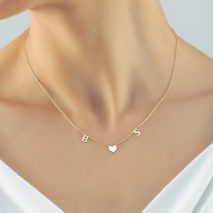 Colar personalizado com inicial banhada a ouro 14K, colar com pedra de nascimento, presente de aniversário para ela, presente de aniversário, colar com nome personalizado