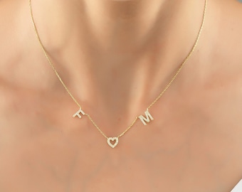 Pave Initial Necklace,Personalised Gold Plated Necklace,Birthday Gift For Her,Custom Name Necklace,Christmas Gift For Her,Diamond Pendant