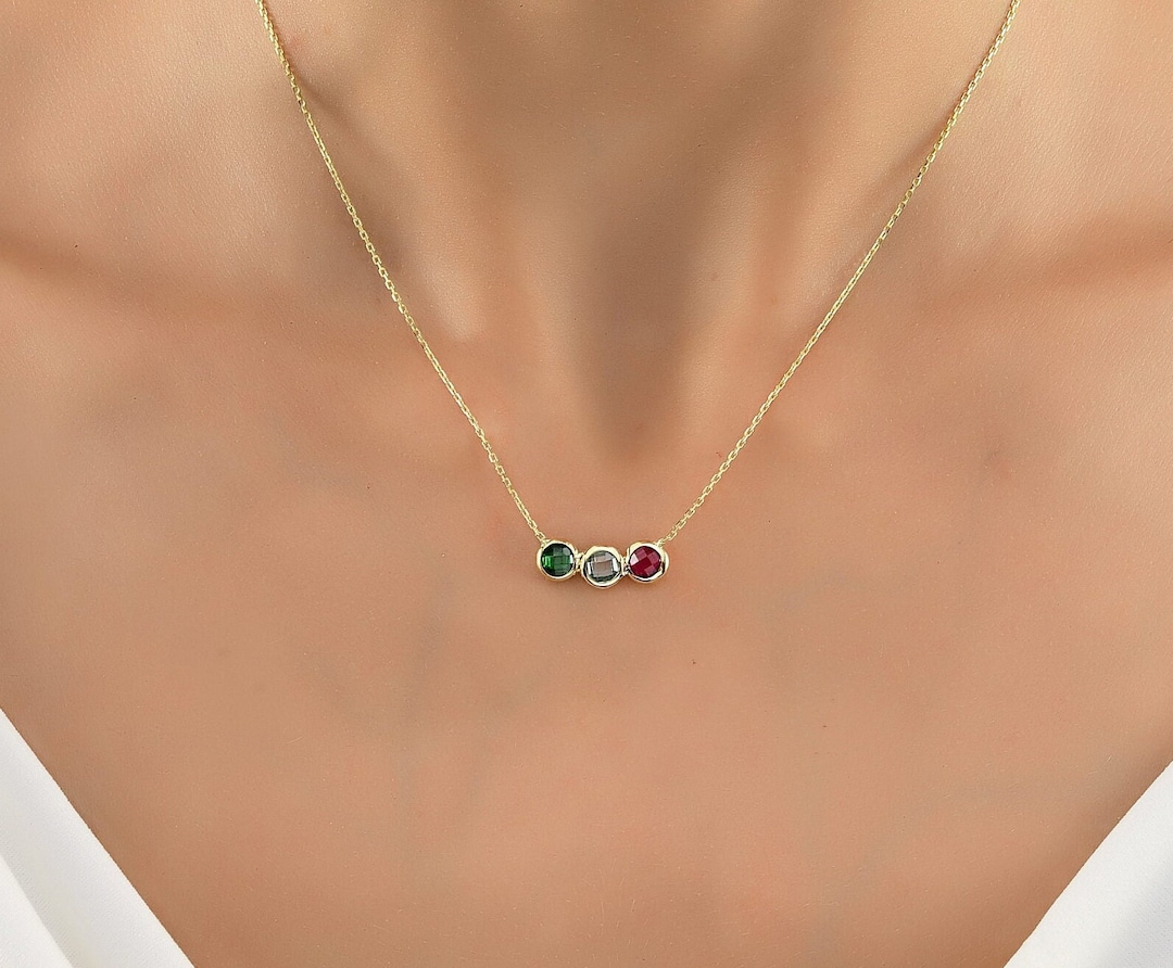 Family Birthstone Necklace Multiple Birthstone Necklace Personalised