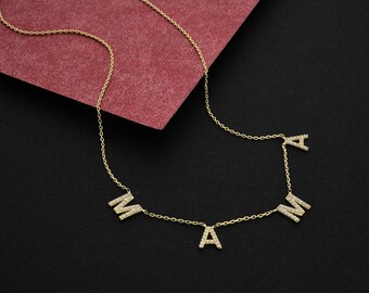 Gold Pave MAMA Necklace, Mothers Day Gift , New Mom Gift, Personalised Gift For Mothers ,Christmas Gift For Her, Baby Shower Present