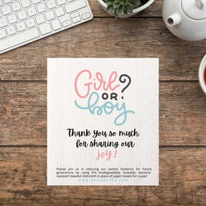 Gender Reveal Favors, Gender Reveal Decorations, Gender Reveal Party Ideas, He or She, Eco-friendly Gender Reveal Theme, Swedish Dishcloth