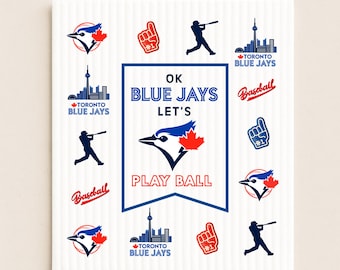 2 pc. Toronto Blue Jays Swedish Dishcloth • Baseball Kitchen Cloth • Eco Reusable Cleaning Cloth • Toronto Fan Gift • House Warming Gift