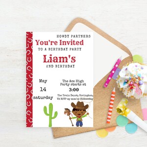Cowboy Birthday Party Digital Download Invite