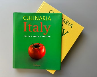 Millésime 2000 "Culinaria Italie : Pâtes, pesto, passion par Claudia Piras et Eugenio Medagliani première édition livre de cuisine à couverture rigide Food History