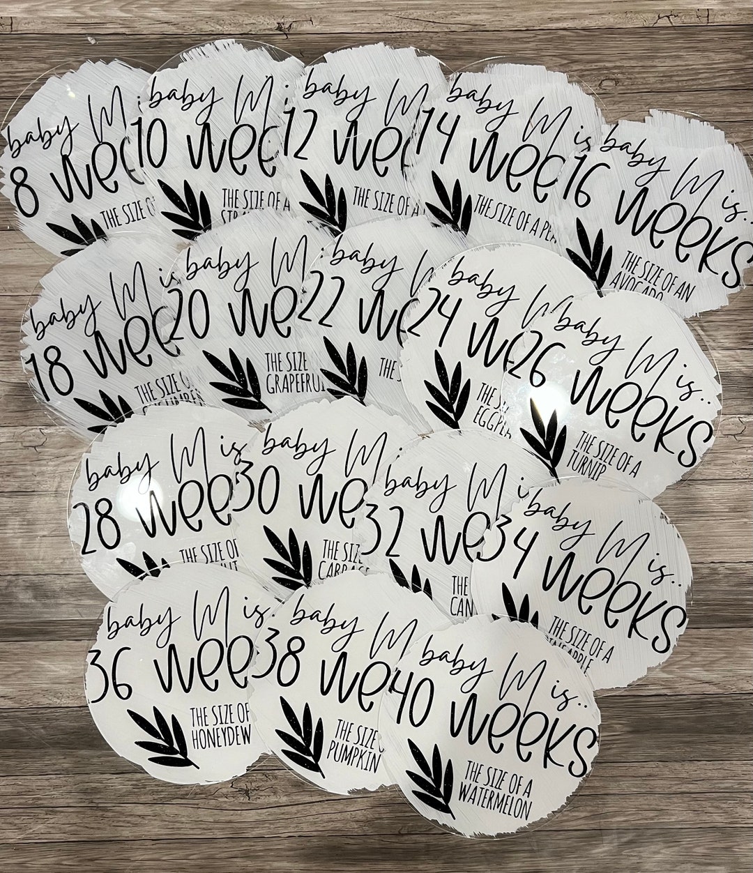 Acrylic Pregnancy Milestone Signs: Weeks 8-40 - Etsy