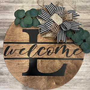 Monogram Door Sign with Magnetic Bows / Door Sign / Interchangeable Bows / Monogram Sign