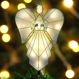 14&quot; Plug-In Faux Calpiz Angel Tree Topper Christmas Holiday Decor