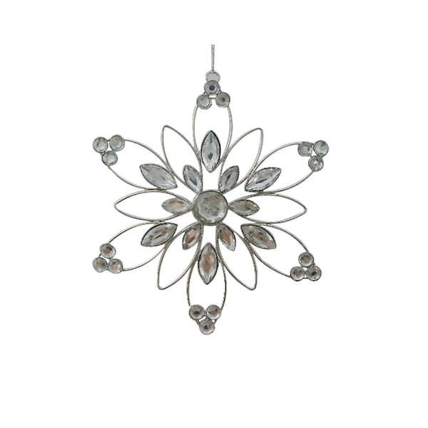 5" Jeweled Snowflake Holiday Hanging Ornament Tree Decor