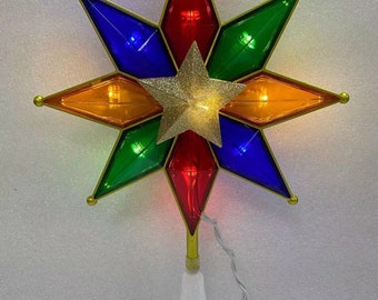 12" Lighted Snowflake Christmas Holiday Tree Topper UL 10 Lights