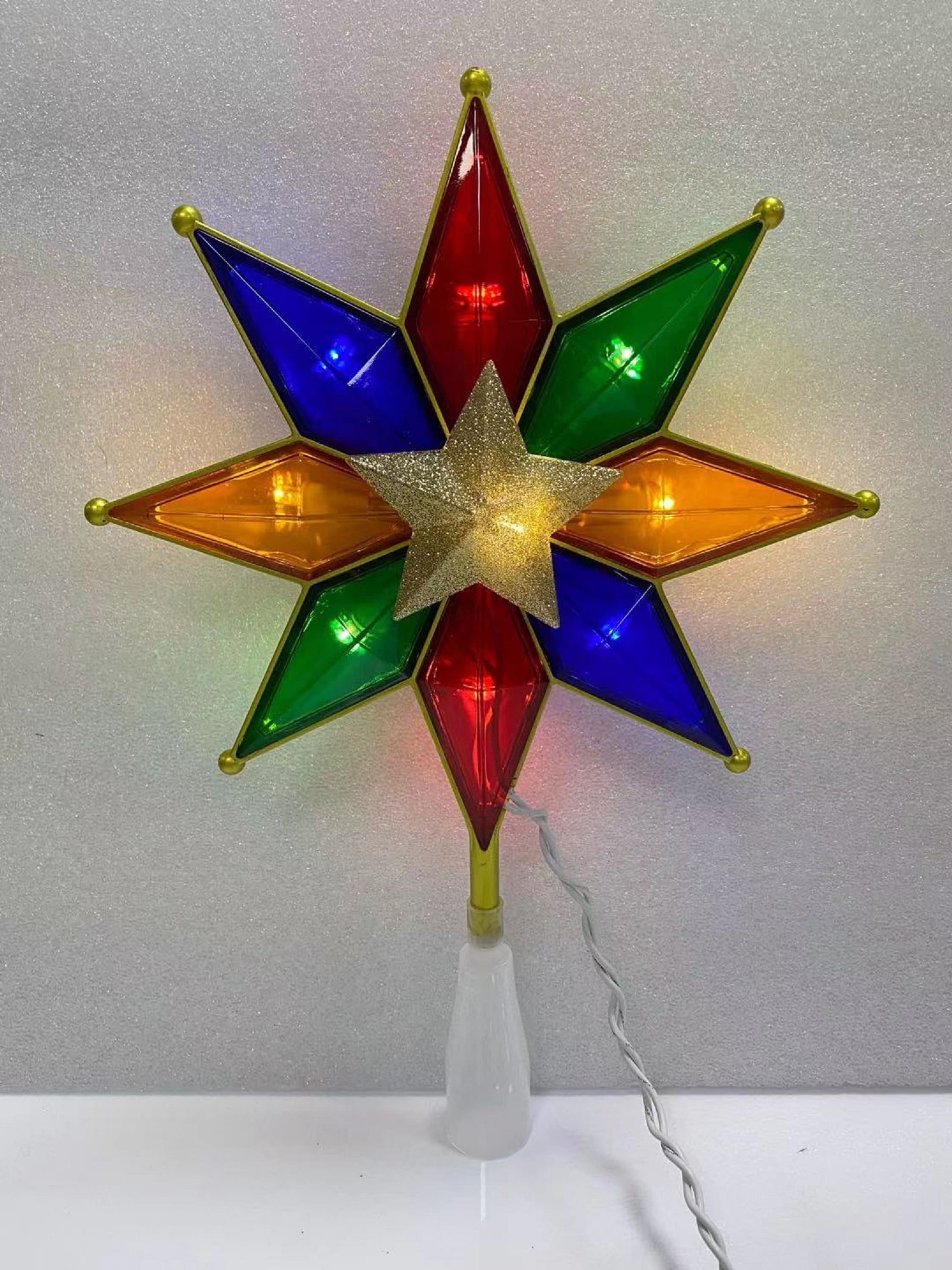 2pcs Lighted Christmas Tree Toppers Rose Gold Topper ブランド品