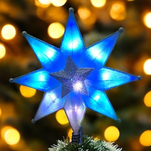 Color Changing Lighted Snowflake Christmas Holiday Tree Topper UL 10 Lights
