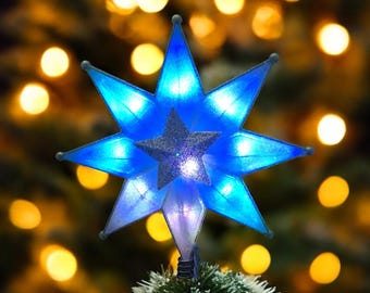 Color Changing Lighted Snowflake Christmas Holiday Tree Topper UL 10 Lights