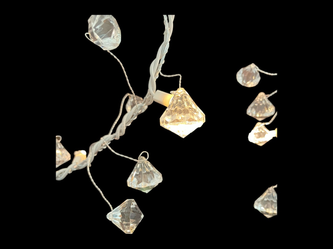 Diamond String Light 6' Acrylic Beaded Diamond Garland String Light Centerpiece Party Favor ...
