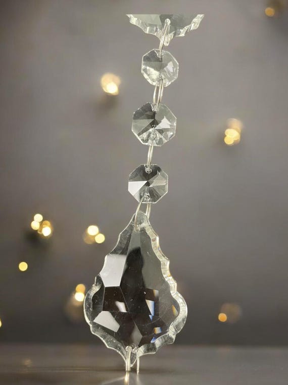6 Pendentifs Goutte Cristal Lustre 5 Cm - Perles K9 Verre Taillé Pour Chandelier, Mariage, Fête & Déco Lumineuse