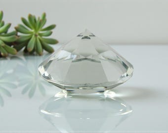 Pisapapeles de cristal con forma de diamante de 80 mm (3") para decoración de bodas