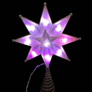 Color Changing Lighted Snowflake Christmas Holiday Tree Topper UL 10 Lights