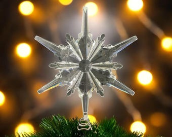 Clear Acrylic Snowflake Christmas Holiday Tree Topper