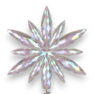 12" AB Acrylic Crystal Snowflake Tree Topper Christmas Holiday Decor