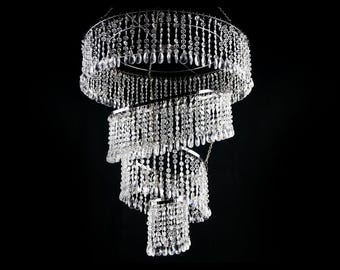 4 Tier Acrylic Beaded Teardrop Crystal Chandelier Wedding Centerpiece Event Decor