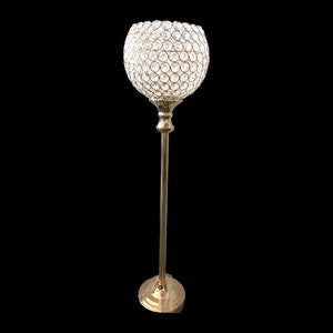 37&quot; Gold Crystal Ball Candle Holder Wedding Event Centerpiece
