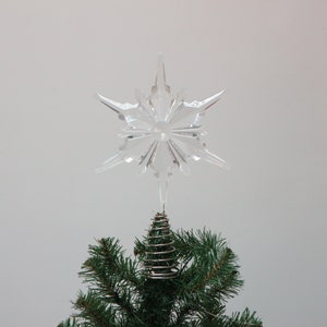 Clear Acrylic Snowflake Christmas Holiday Tree Topper