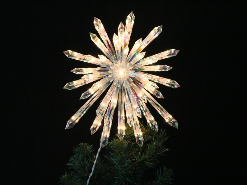 14 Lighted Starburst Snowflake Tree Topper Christmas Etsy