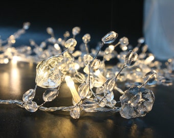 6&#39; Acrylic Ice Garland BATTERY String Light Party Centerpiece Wedding Holiday Decor