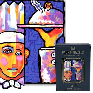 Puzzle in legno per adulti con pezzi dalla forma unica - Puzzle in legno CHEF da 227 pezzi, ideale come regalo