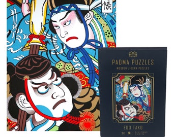 Edo Tako Wooden Jigsaw Puzzle – Unique Shapes, 211 Pieces