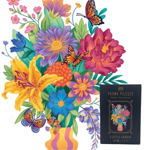 Wooden Jigsaw Puzzles for Adults with Unique Shaped Pieces - A Little Garden 275 Piece Wooden jigsaw Puzzle, Best for Gifts