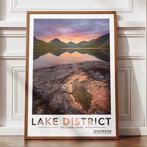 Lake District Travel Poster - Wastwater Photography Print - UK Home Decor, Scenic Wall Art, England Countryside, Cumbria Pictures, Gift Idea