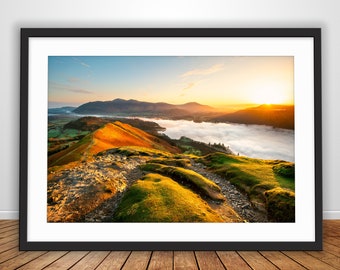 Keswick Photography Print - Lake District Landscape Photography - Catbells Sunrise With Beautiful View Of Derwentwater - A2 A3 A4 - Fine Art