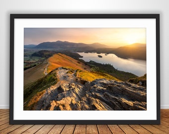 Spring Sunrise On Catbells - Lake District Landscape Photography Print - Derwentwater & Keswick Photo Artwork - A4 A3 A2 UK Home Wall Decor
