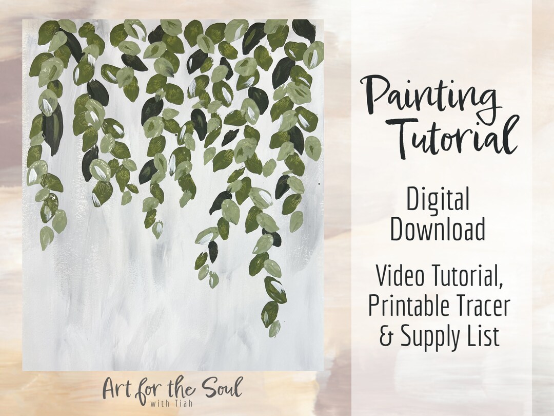 Cascading Ivy - Painting Tutorial Instant Download - Step-by-step Video ...