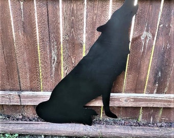 Painted Howling Coyote Silhouette - Life Size