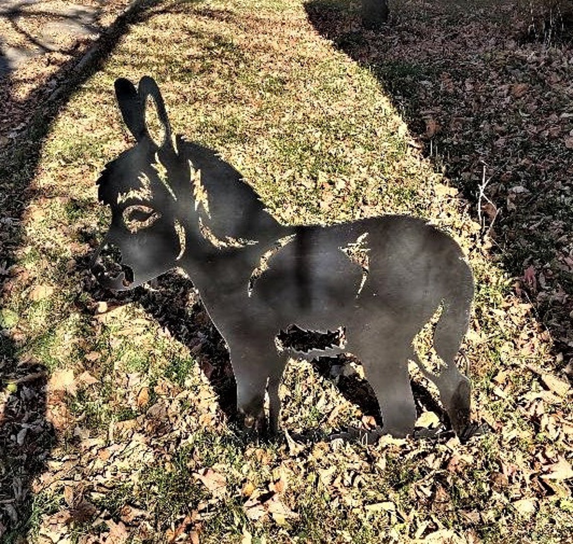 Painted Mini Donkey Yard Art Etsy