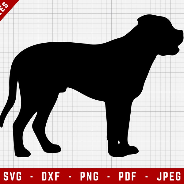 Bullmastiff SVG Cutting File - Bullmastiff Dog Svg | Dogs Digital Clip Art, Dog SVG, Dog Breed Cricut file, Puppy SVG