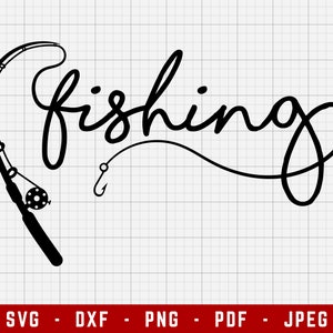 Fishing SVG Cutting Files / Fishing Digital Clip Art, Fishing SVG, Fish SVG / Svg, Dxf, Png, Jpeg, Pdf