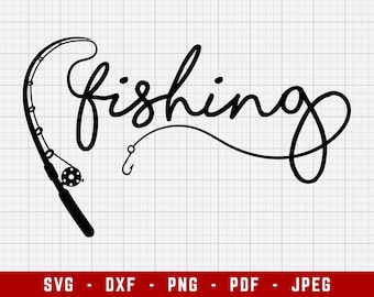 Fishing SVG Cutting Files | Fishing Digital Clip Art, Fishing SVG, Fish SVG | Svg, Dxf, Png, Jpeg, Pdf