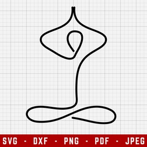 Meditación SVG Cutting Files / Yoga Digital Clip Art, Mediación SVG, Single Line SVG / Svg, Dxf, Png, Jpeg, Pdf