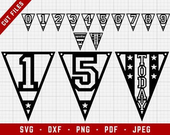 Birthday Banner Bundle SVG Cutting Files | Birthday Decoration, Birthday Pennant SVG, Birthday Bunting Banners SVG