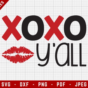 XOXO Y'all Svg Schneidedateien | Neugeborenen Digitale Clip Art, Baby SVG, Kleinkind SVG | Svg, Dxf, Png, Jpeg, Pdf