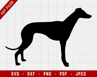 Greyhound SVG Plik do cięcia - Greyhound Dog SVG | Psy Cyfrowe Clip Art, Pies SVG, Rasa psa Plik Cricut, Szczeniak SVG